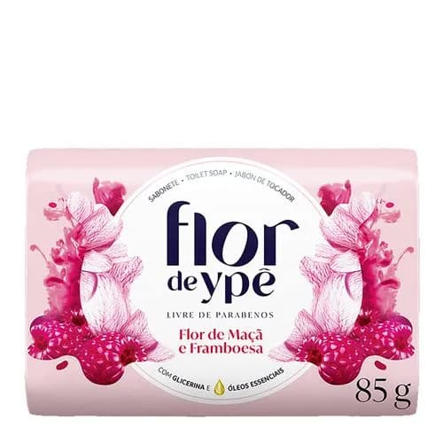 SABONETE EM BARRA FLOR DE YPÊ FLOR DE MAÇA E FRAMBOESA 85g