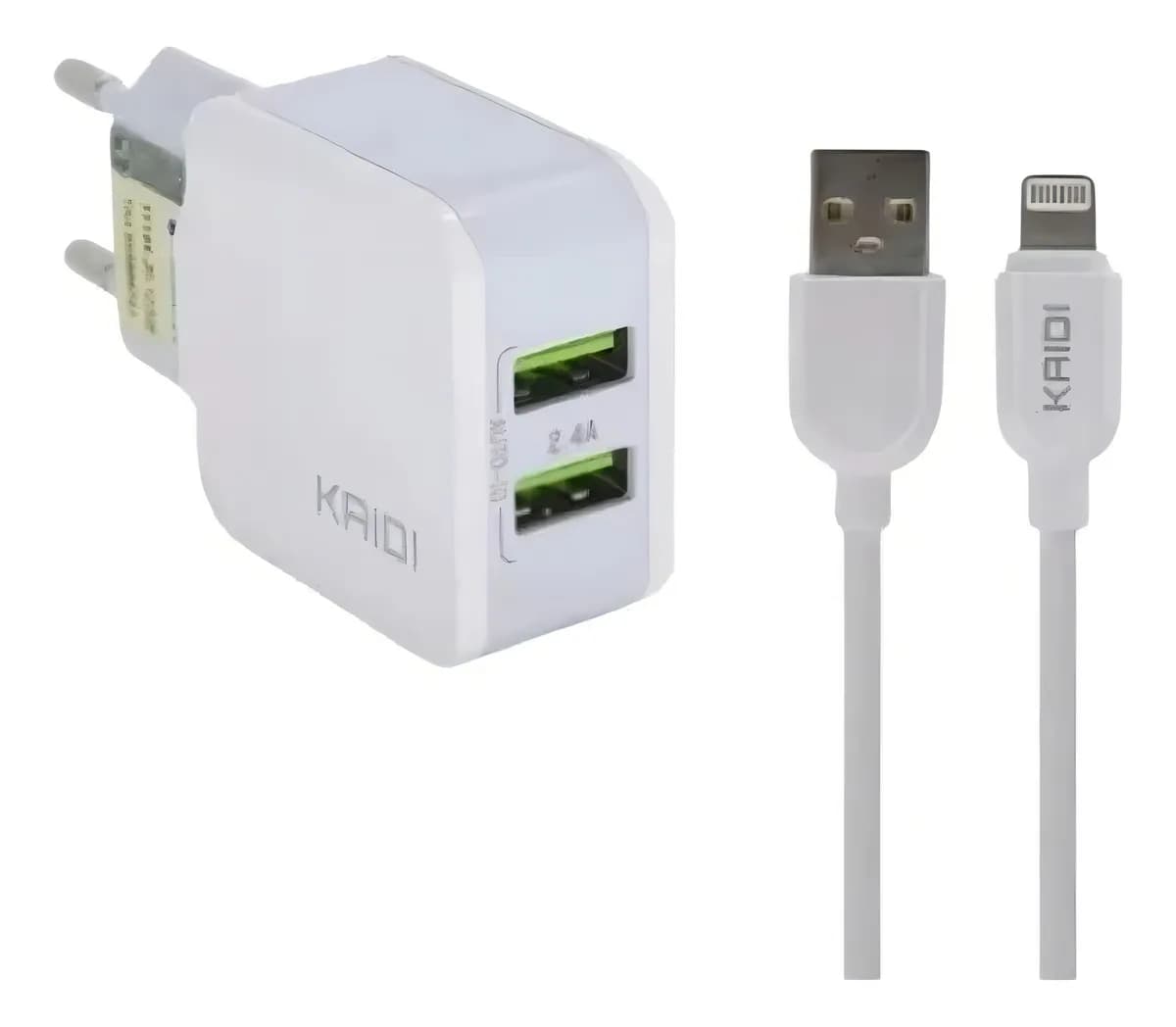 Carregador 2 USB para Lightning Kaidi KD-605A