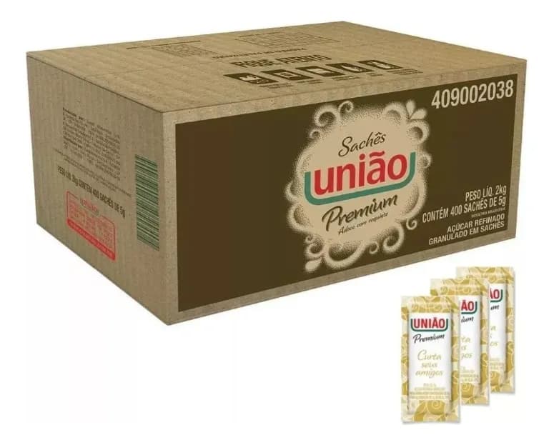 ACUCAR CRISTAL SACHÊ 5G 400UN UNIÃO