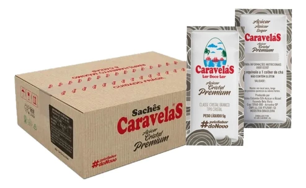AÇUCAR CRISTAL SACHÊ 5KG 1000 UN CARAVELAS