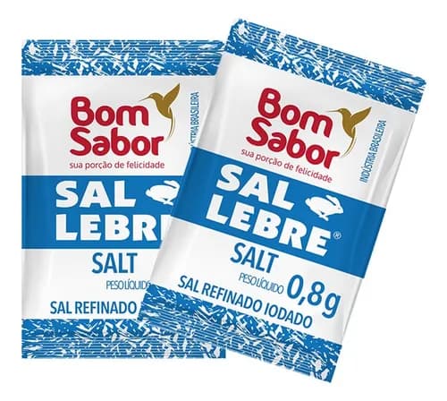 SAL REFINADO LEBRE  800G CAIXA 1000 UNIDADES