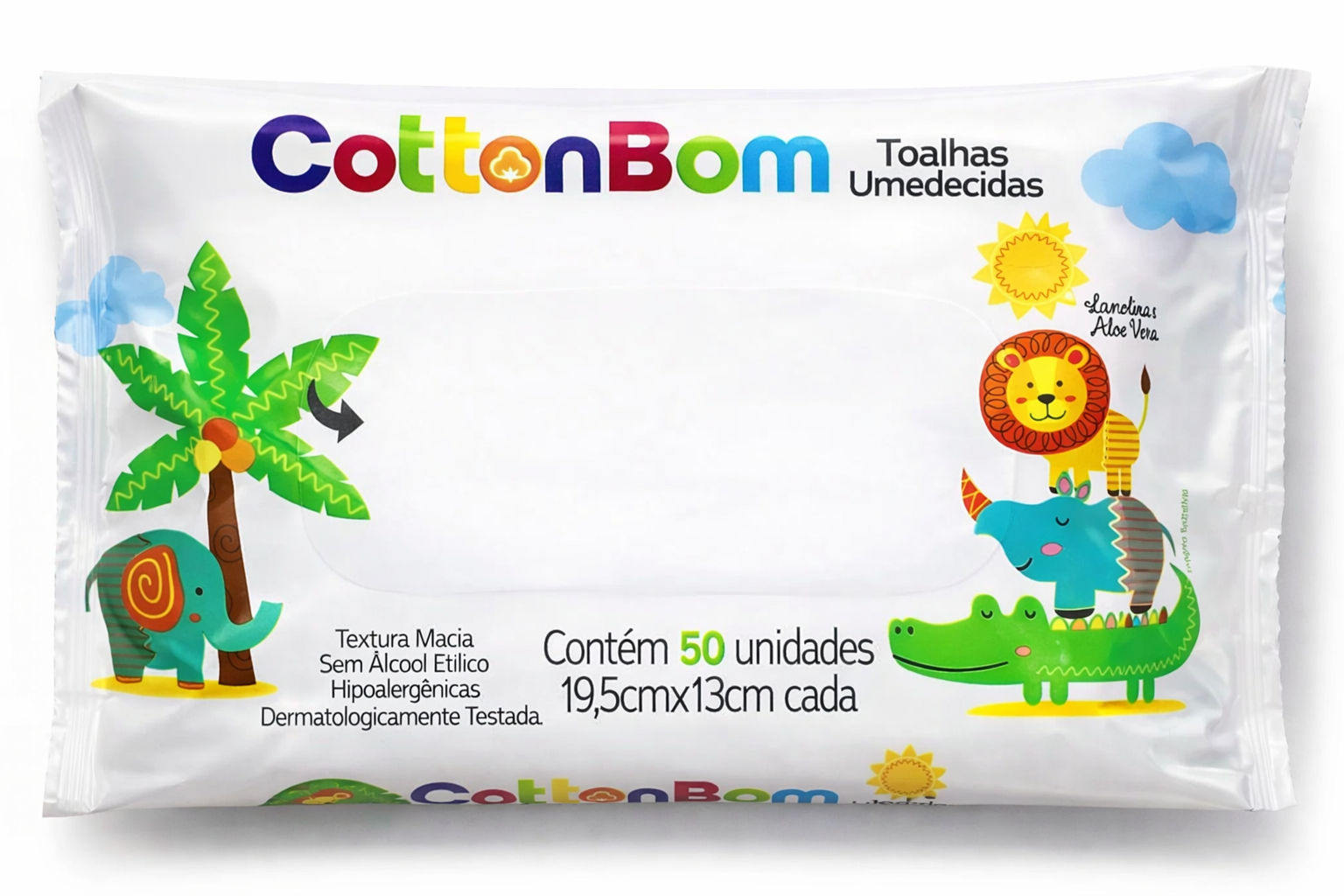 TOALHAS UMEDECIDAS COTTON BOM 50 UNIDADES
