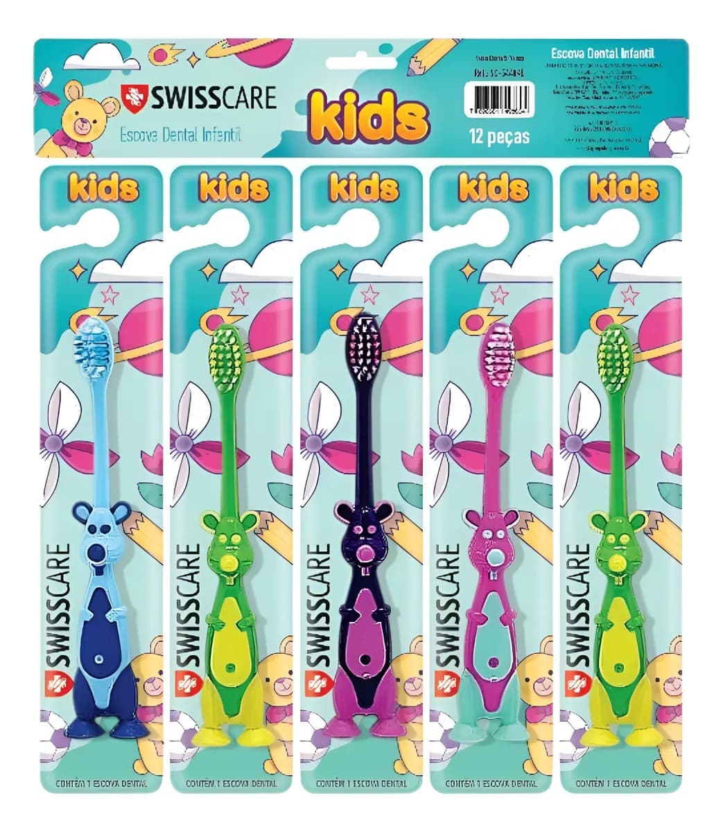 ESCOVA DENTAL INFANTIL COM 12 UNIDADES 