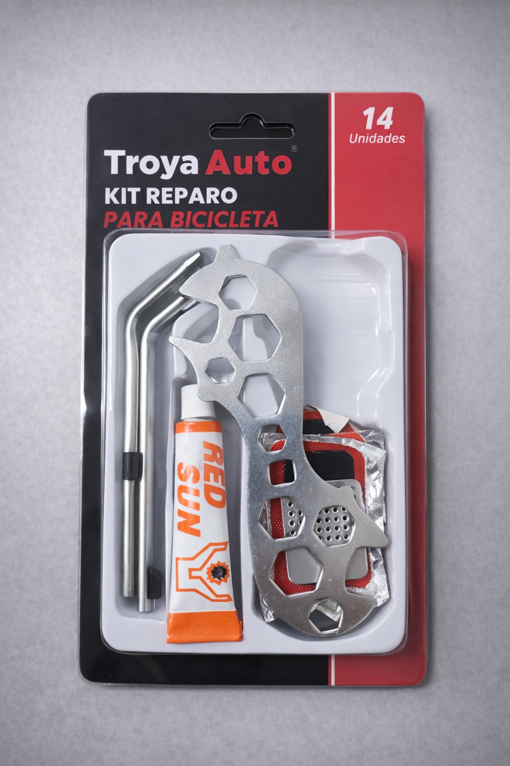 KIT REPARO PARA BICICLETA 14 ITENS TROYA AUTO