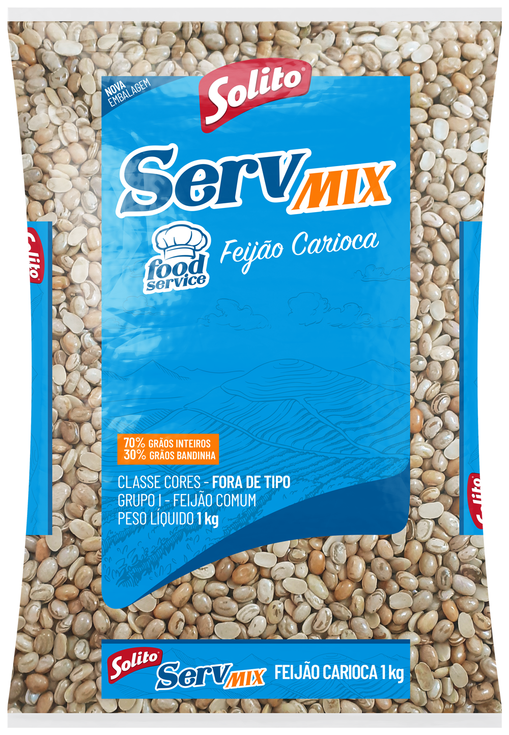 FEIJÃO CARIOCA SERV MIX 1KG SOLITO 