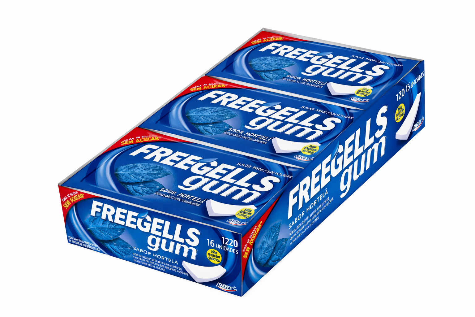 GOMA DE MASCAR HORTELÃ 15 UNIDADES FREEGELLS