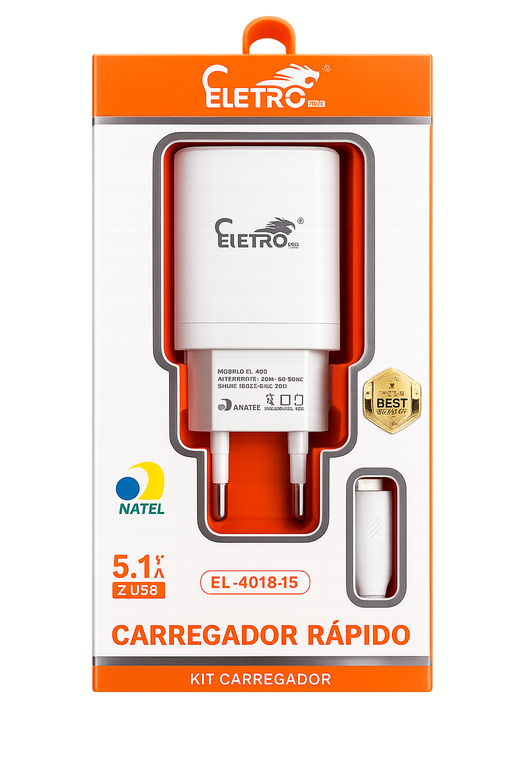 Carregador Rápido El-4018-i5 Lightning 5.1a 2 Usb Bivolt Eletro mex