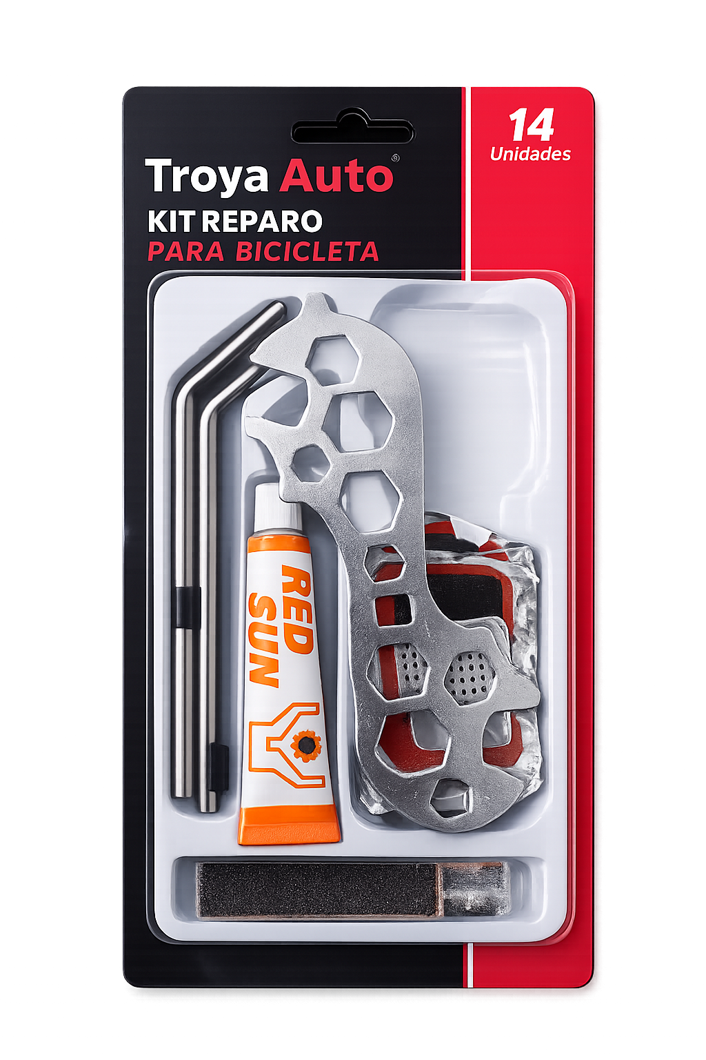 Kit reparo para bicicleta 14 itens Troya Auto 