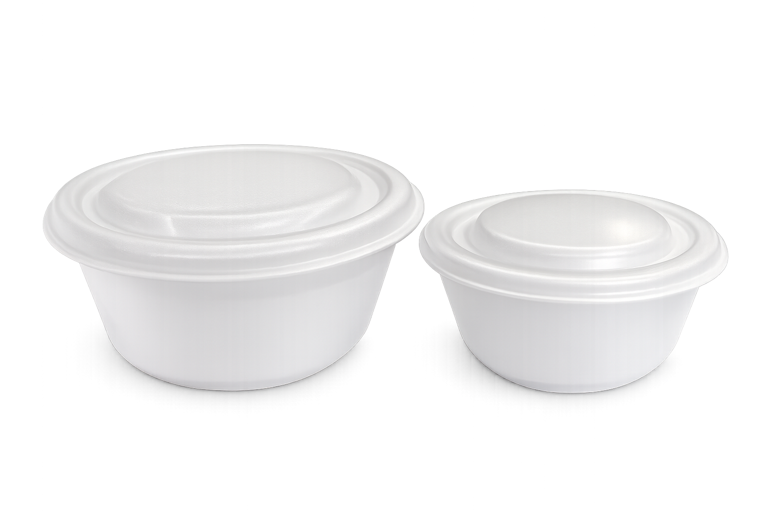 Cumbuca Isopor Térmico com tampa 300/500ml 100 Unidades Descartável com Alta Resistência